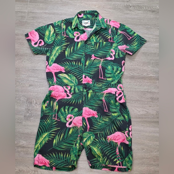 The Original Resort Romper Other - Mens The Original Resort Romper Mens Size M 100% Cotton Pink Flamingoes